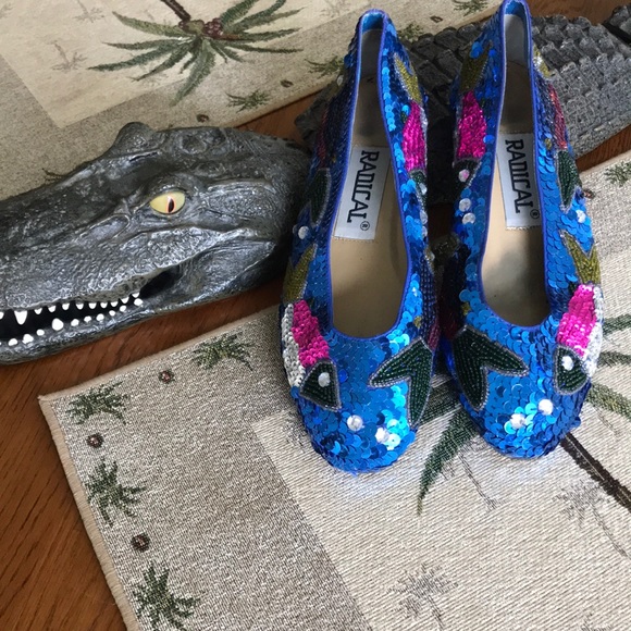 🌴🌴Vintage Radical sequin flats - Picture 2 of 8